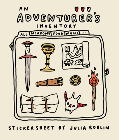 An Adventurer's Inventory Sticker Sheet
